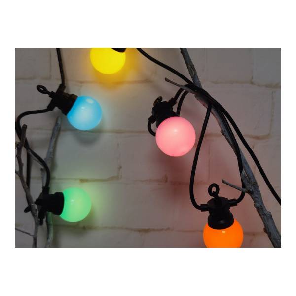 Guirlande guinguette 6M 20 ampoules LED multicolores prolongeable IP44 Professionnelle Elume