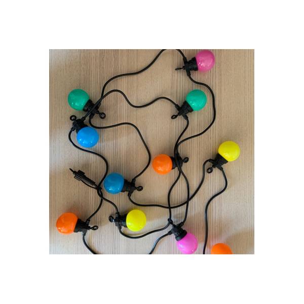 Guirlande guinguette 6M 20 lampes LED pastels multicolores prolongeable IP44 Professionnelle Elume