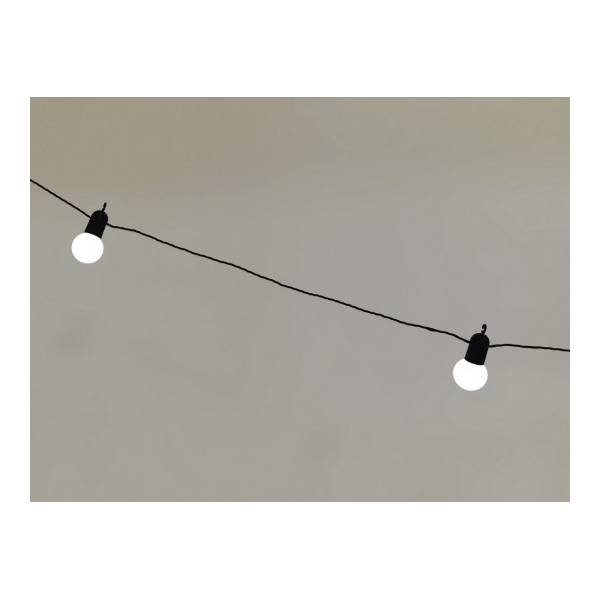 Guirlande lumineuse guinguette 18M 30 globes LED blanc froid IP44 extensible pas chère Elume