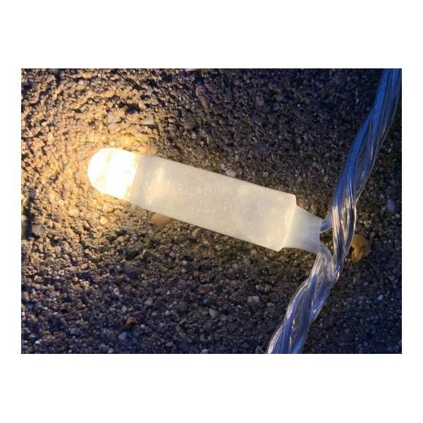 Ampoule LED encapsulées, non remplaçable Guirlande lumineuse 45M 300 LED blanc chaud câble transparent 31V IP44 Elume