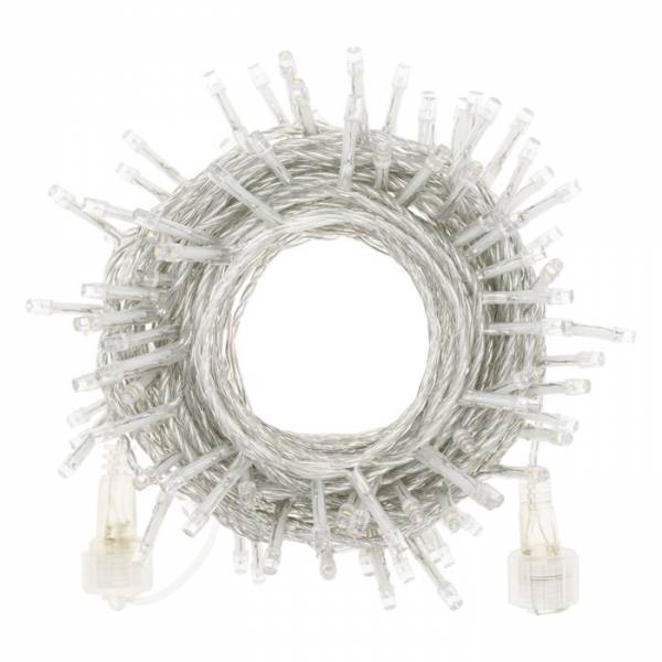 Guirlande lumineuse 10M 100 LED ambré 31V Prolongeable câble transparent IP44 SMART Connect Lotti