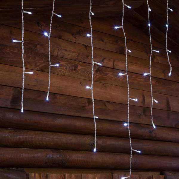 Guirlande stalactite lumineuse 3M H100cm 120 LED blanc froid extensible câble blanc 31V IP44 SMART Connect Lotti