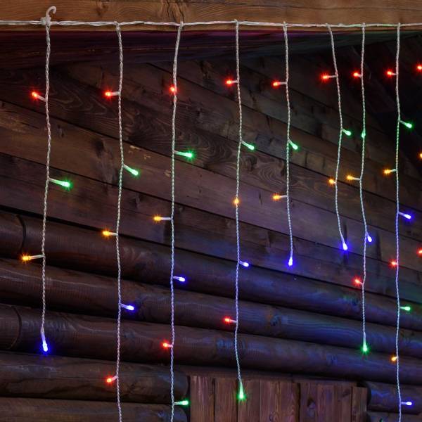 Guirlande stalactite lumineuse 3M H100cm 120 LED multicolores extensible câble blanc 31V IP44 SMART Connect Lotti