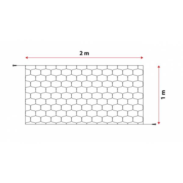 Filet lumineux 2X1M 120 LED ambré prolongeable 31V câble vert IP44 SMART Connect Lotti