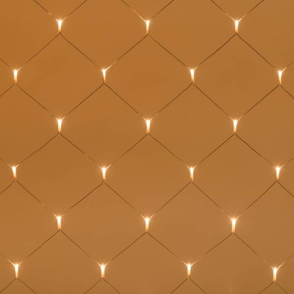 Filet lumineux 2X1M 120 LED ambrée prolongeable extérieur 31V câble blanc IP44 SMART Connect Lotti