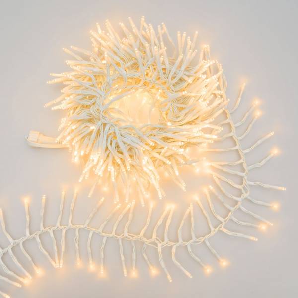 Guirlande lumineuse Boa D12cm 5M 500 miniLED ambré extensible 31V câble blanc IP44 SMART Connect Lotti