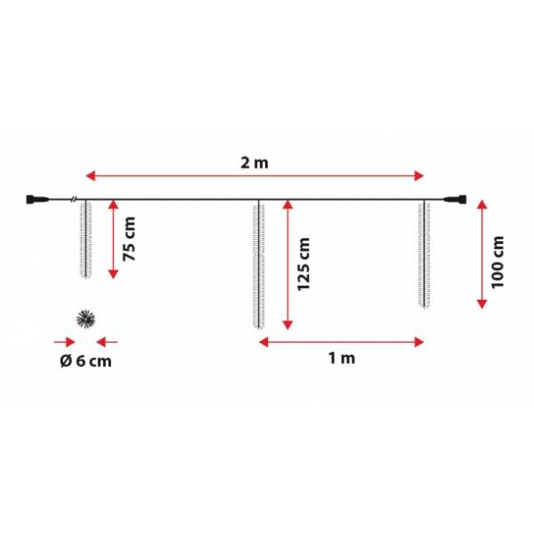 Guirlande suspendue lumineuse 3 grappes D6cm 3m H1m 288 LED blanc chaud prolongeable 31V câble vert IP44 SMART Connect Lotti