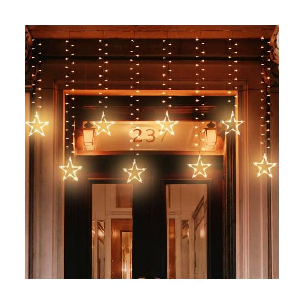 Guirlande stalactite étoiles lumineuses 5M H105cm LED blanc chaud extensible 8 modes Télécommande IP44 SMART Connect Lotti 31V