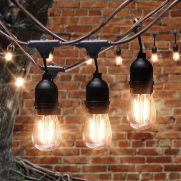 Guirlande guinguette suspendue 5M 10 LED blanc chaud IP65 prolongeable