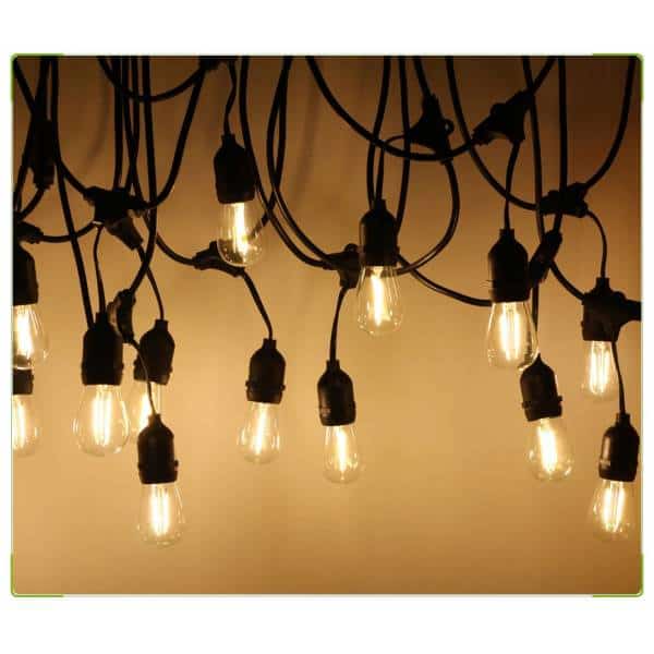 Guirlande guinguette 5M 10 ampoules suspendues LED filament 2W blanc chaud IP65 prolongeable