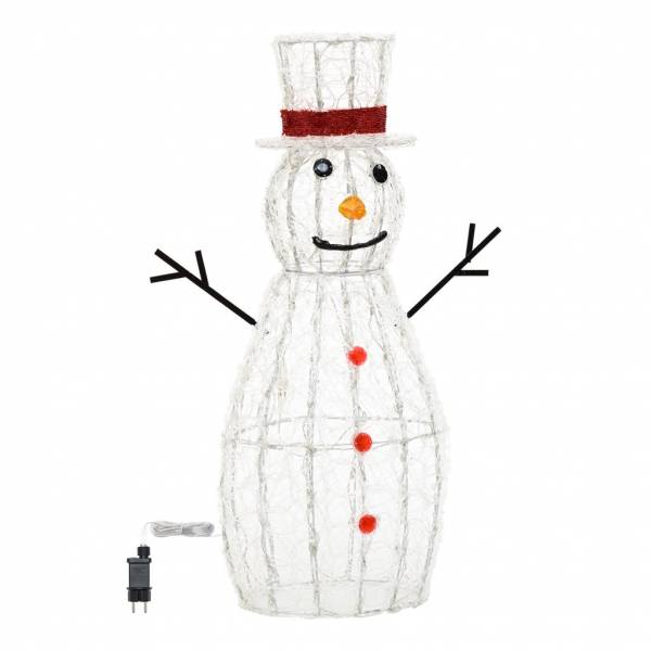 Bonhomme de neige lumineux 3D H90cm 180 LED blanc froid 8 jeux lumières IP44 SMART Connect Lotti 31V