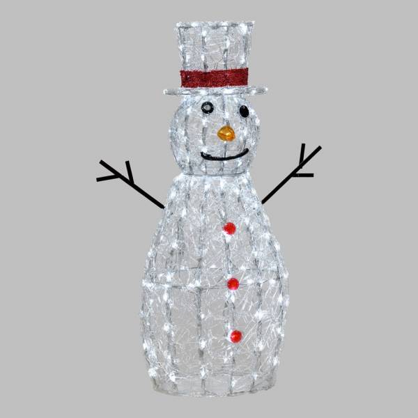 Bonhomme de neige lumineux 3D H90cm 180 LED blanc froid 8 jeux lumières IP44 SMART Connect Lotti 31V