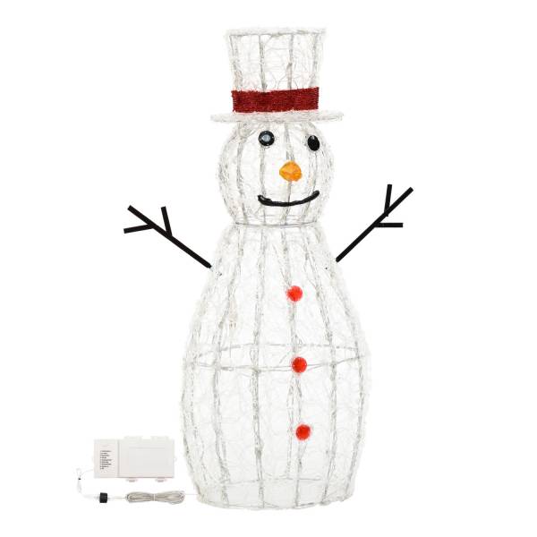 Bonhomme de neige lumineux Noël 3D à piles H90cm 180 LED blanc froid 8 modes IP44 Timer SMART Connect Lotti