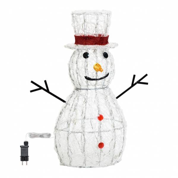 Bonhomme de neige lumineux 3D H70cm LED blanc froid 8 jeux lumières