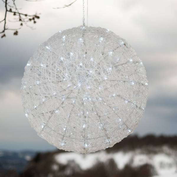 Sphère lumineuse de Noël acrylique D56cm 220 LED blanc froid 8 jeux lumières IP44 SMART Connect Lotti 31V