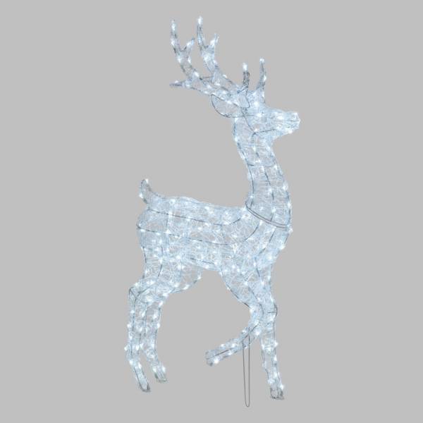 Renne lumineux 3D patte levée H125cm 240 LED blanc froid