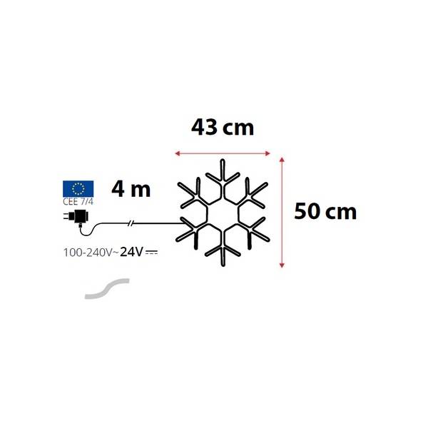 Flocon de neige lumineux 50CM 384 LED blanc froid flash extérieur