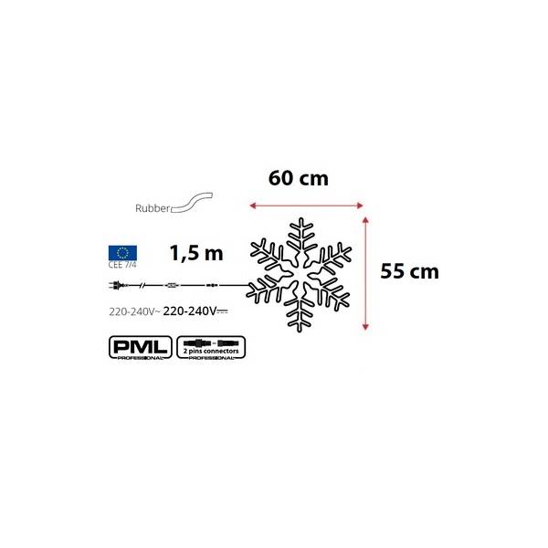 Flocon de Neige lumineux flash 840 LED blanc froid 60CM extérieur