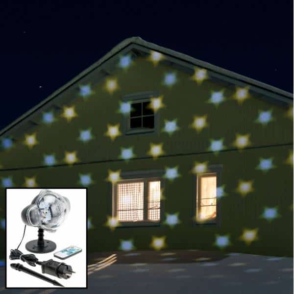 Projecteur pluie d'étoiles LED blanc chaud blanc froid télécommande 3W extérieur Noël professionnel