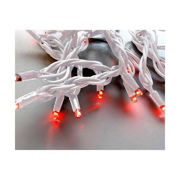 Rideau lumineux scintillant IP67 Optima 360 led rouge et blanc froid H1,5m x 2m 360 led 230V câble blanc