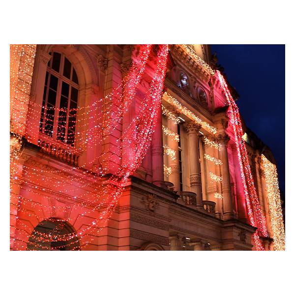 Rideau lumineux IP67 Optima 5X2M 900 led rouge scintillante 230V professionnel