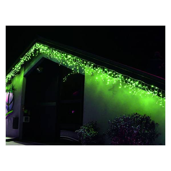 Frise lumineuse H80cm x 4M 200 led vert scintillant 230V câble blanc qualité professionnelle Leblanc Chromex