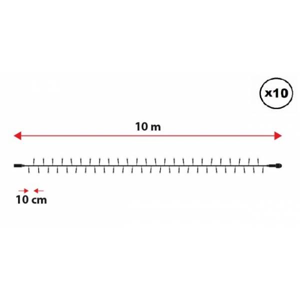 Guirlande lumineuse 1000 led 100m animée multicolores télécommande IP44 Smart Connect Lotti