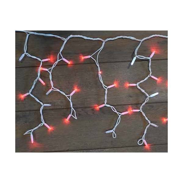 Frise lumineuse IP67 Optima 200 LED rouge et blanc froid scintillant h80cm x 4M 230V prolongeable câble blanc professionnel