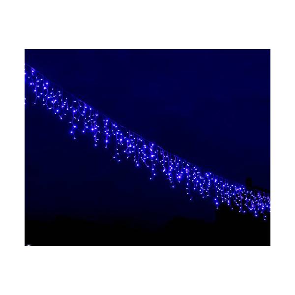 Frise lumineuse extérieure IP67 Optima h1,5M x 4M 300 led bleu et blanc froid scintillant 230V extensible professionnel