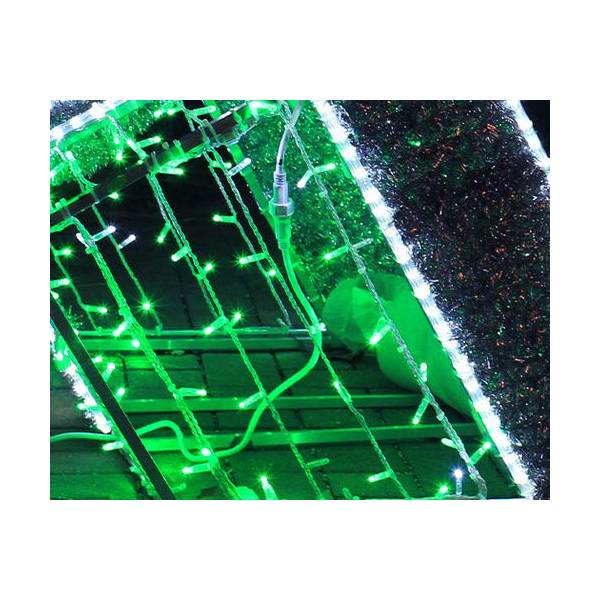 Guirlande lumineuse Leblanc  20M classic'line 200 LED vert scintillant 230V câble blanc