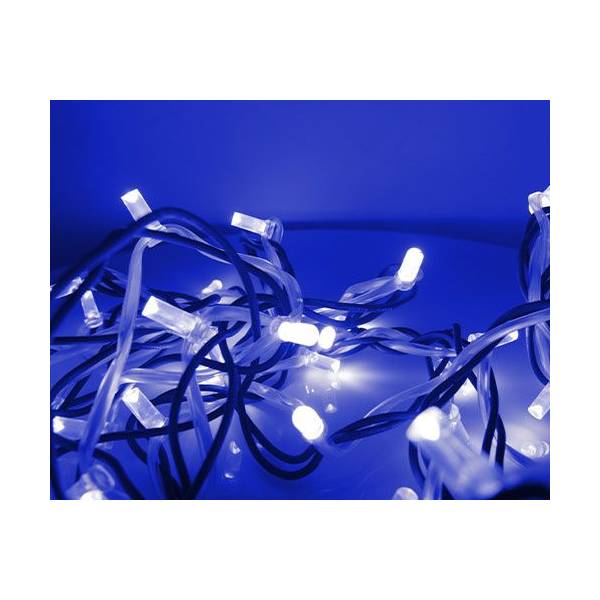 Guirlande lumineuse 20M classic'line 200 LED bleu scintillant 230V câble vert foncé qualité professionnelle Leblanc Chromex