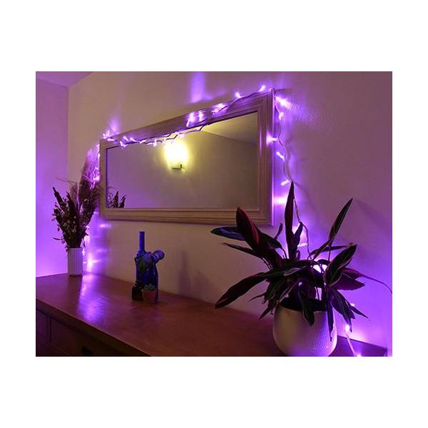 Guirlande lumineuse rose pastel Aquarelle 20M 200 LED lumière fixe 230V Leblanc Chromex