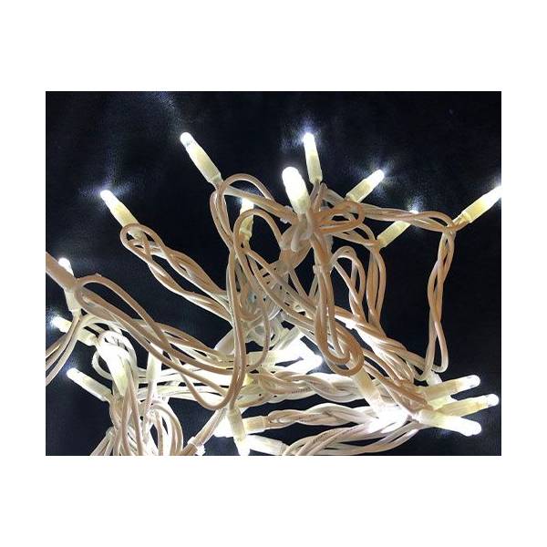 Guirlande lumineuse scintillante IP67 Optima 20M 200 LED blanc froid 230V câble blanc extensible professionnel