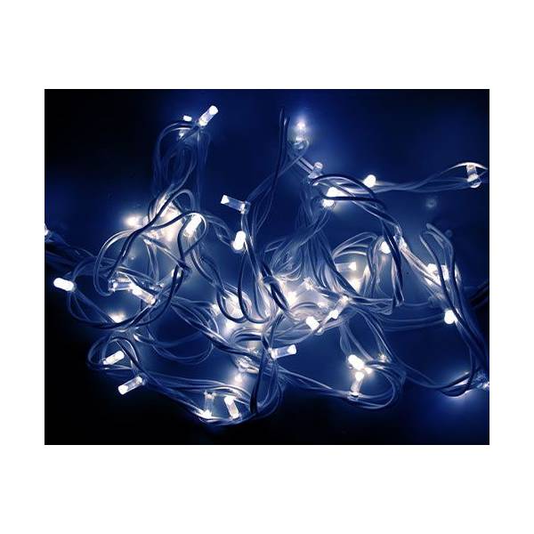 Guirlande lumineuse IP67 Optima 20M 200 LED bleu scintillant 230V câble blanc professionnel extensible