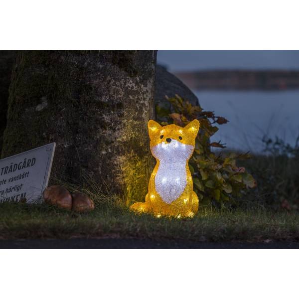 Renard lumineux acrylique 27CM 32 LED câble blanc 24V IP44 Konstsmide