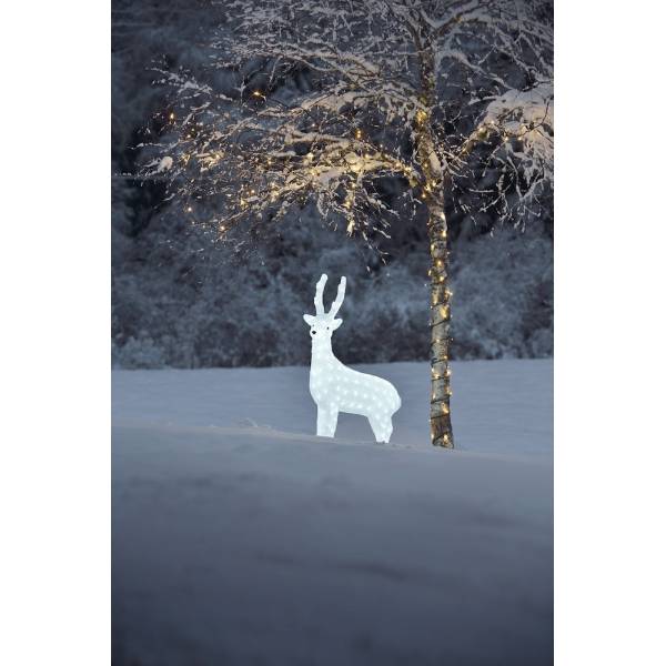 Grande biche lumineuse acrylique 105cm 160 LED câble blanc Konstsmide