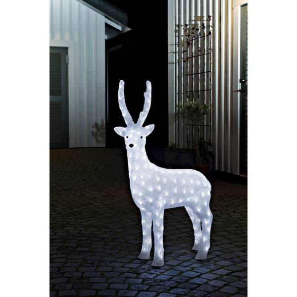 Grande biche lumineuse acrylique 105cm 160 LED câble blanc Konstsmide