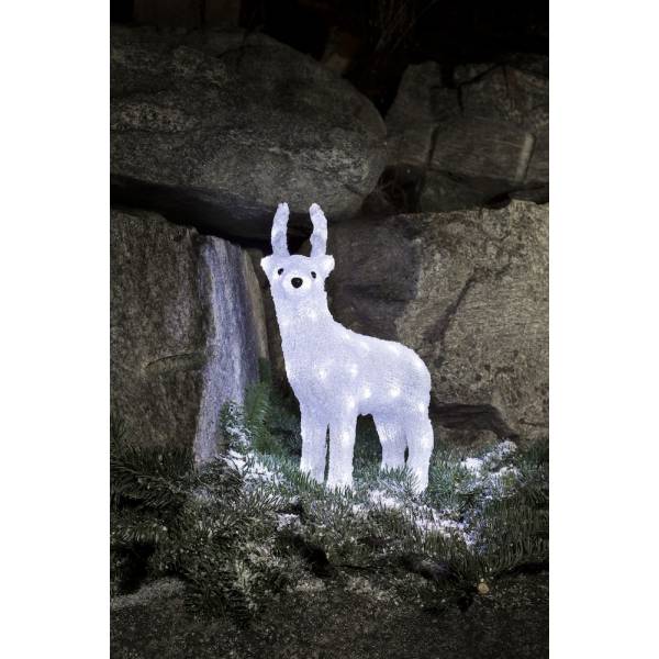 Renne lumineux acrylique blanc 38 cm 40 LED câble blanc