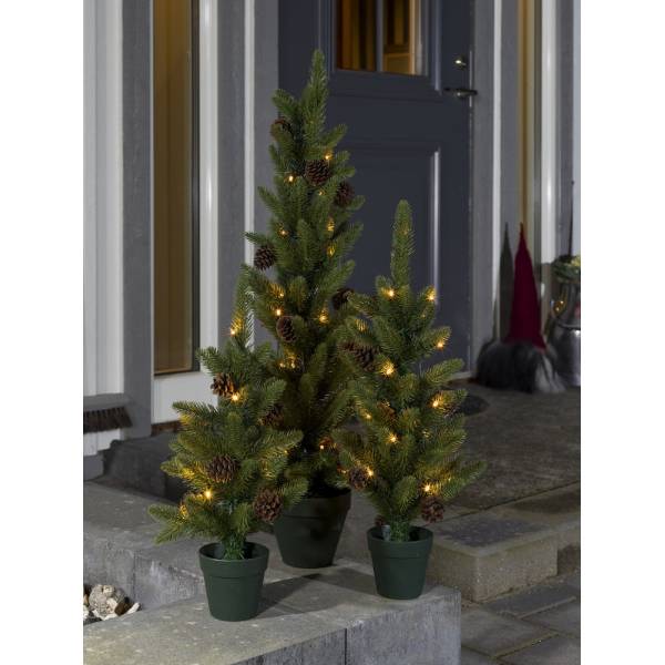 Petit sapin de noël lumineux blanc chaud vert piles 45 cm 10 LED Konstsmide