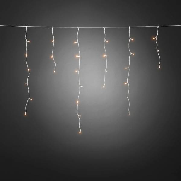 Guirlande lumineuse stalactites à piles détecteur crépusculaire 9M H75cm 240 LED ambre IP44 Konstsmide