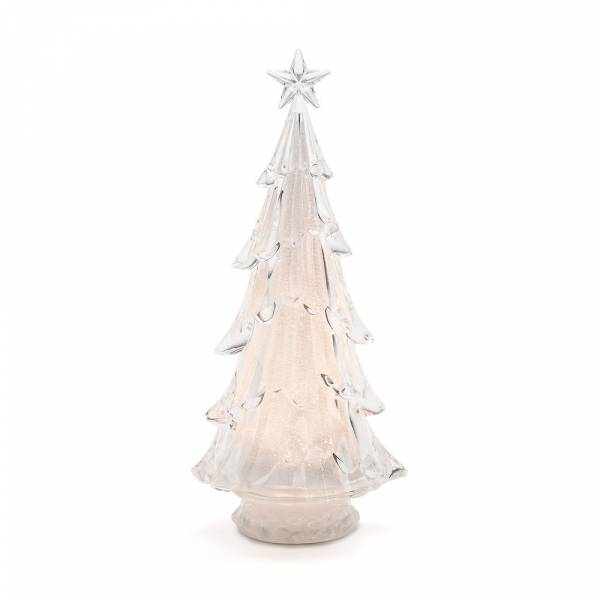 Mini sapin de noël lumineux à piles tournant acrylique 37CM 3 LED blanc chaud Konstsmide