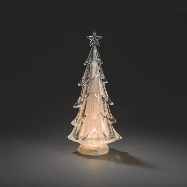 Mini sapin de noël lumineux à piles tournant acrylique 37CM 3 LED blanc chaud Konstsmide