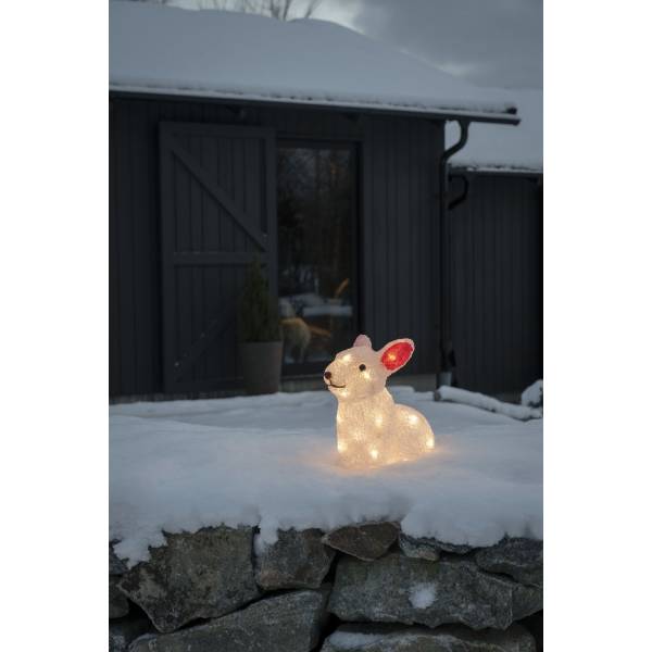 Lapin lumineux acrylique blanc chaud 22cm 24 LED Konstsmide