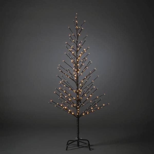 Sapin lumineux scintillant 150cm 240 LED ambre tronc noir IP44 24V Konstsmide