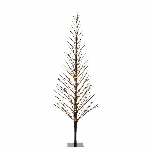 Sapin lumineux scintillant 210cm tronc noir 240 LED ambre IP44 24V Konstsmide