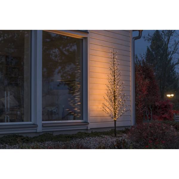 Sapin lumineux scintillant 210cm tronc noir 240 LED ambre IP44 24V Konstsmide