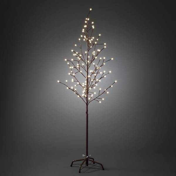 Arbre lumineux 150cm marron 120 mini boules LED blanc chaud extérieur 24V Konstsmide