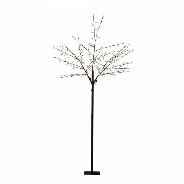 Grand arbre lumineux mini boules 250cm 240 LED blanc chaud tronc marron Konstsmide