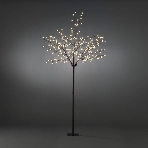 Grand arbre lumineux mini boules 250cm 240 LED blanc chaud tronc marron Konstsmide