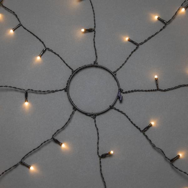 Guirlande lumineuse pour sapin Noël connectée h240cm 240 LED ambré câble noir IP44 24V Konstsmide